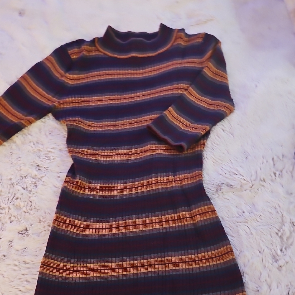 Striped Turtleneck Dress